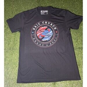 Eric Church Heart & Soul Black T-Shirt 60% Cotton 40% Polyester Size L